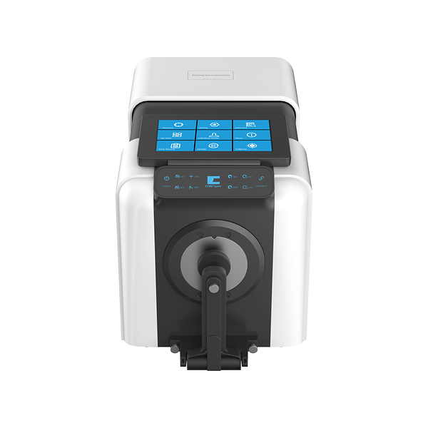 Espectrofotômetro de bancada CHNSpec DS-36D de frente, com tela touch