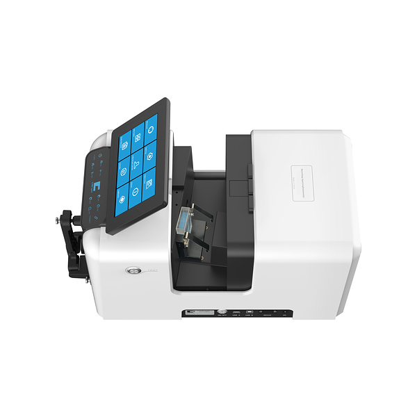 Espectrofotômetro CHNSpec DS-36D em modo transmissão, com suporte de amostra